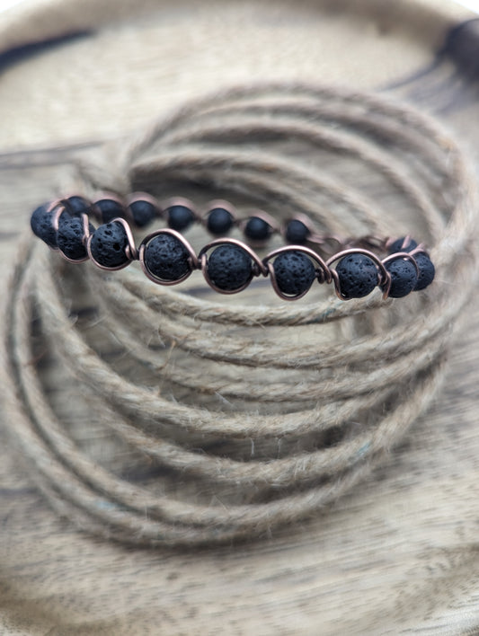 Men's Volcanic Bracelet - copper wire wrapped