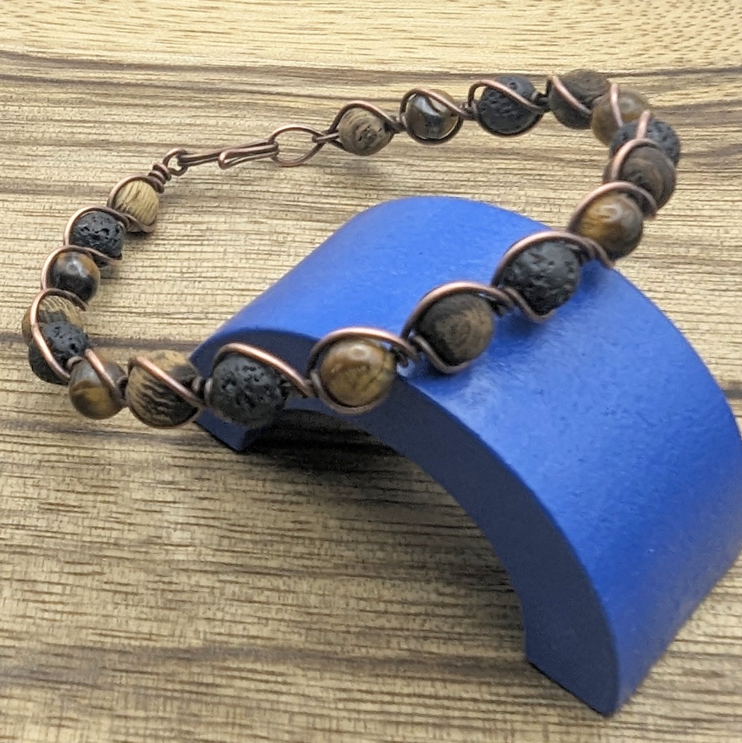 Men's Earthy Bracelet - copper wire wrapped