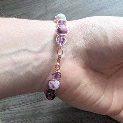 Purple Jasper Mom's Bracelet - copper wire wrapped