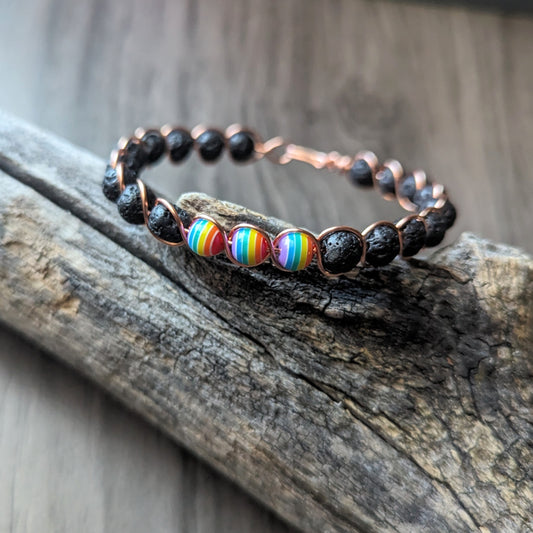 Subtle Pride Bracelet - copper wire wrapped