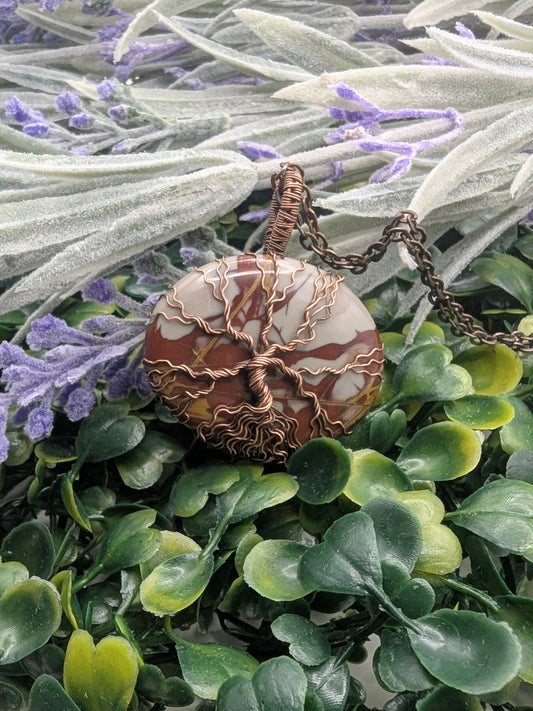 Wildfire Noorena Jasper - copper Wire Wrapped Pendant