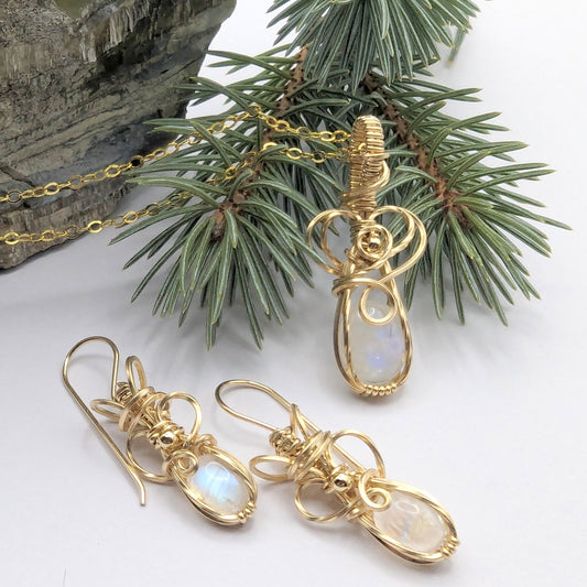 Ultimate Valentine's 14k Jewelry Set - 14k gold wire wrapped