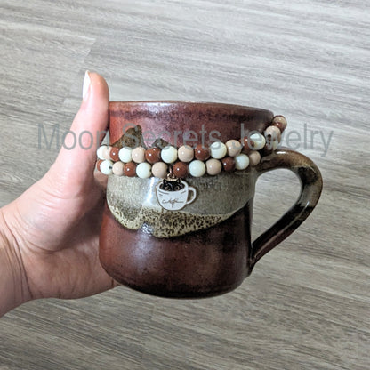 Coffee Cup Cat Beaded Necklace