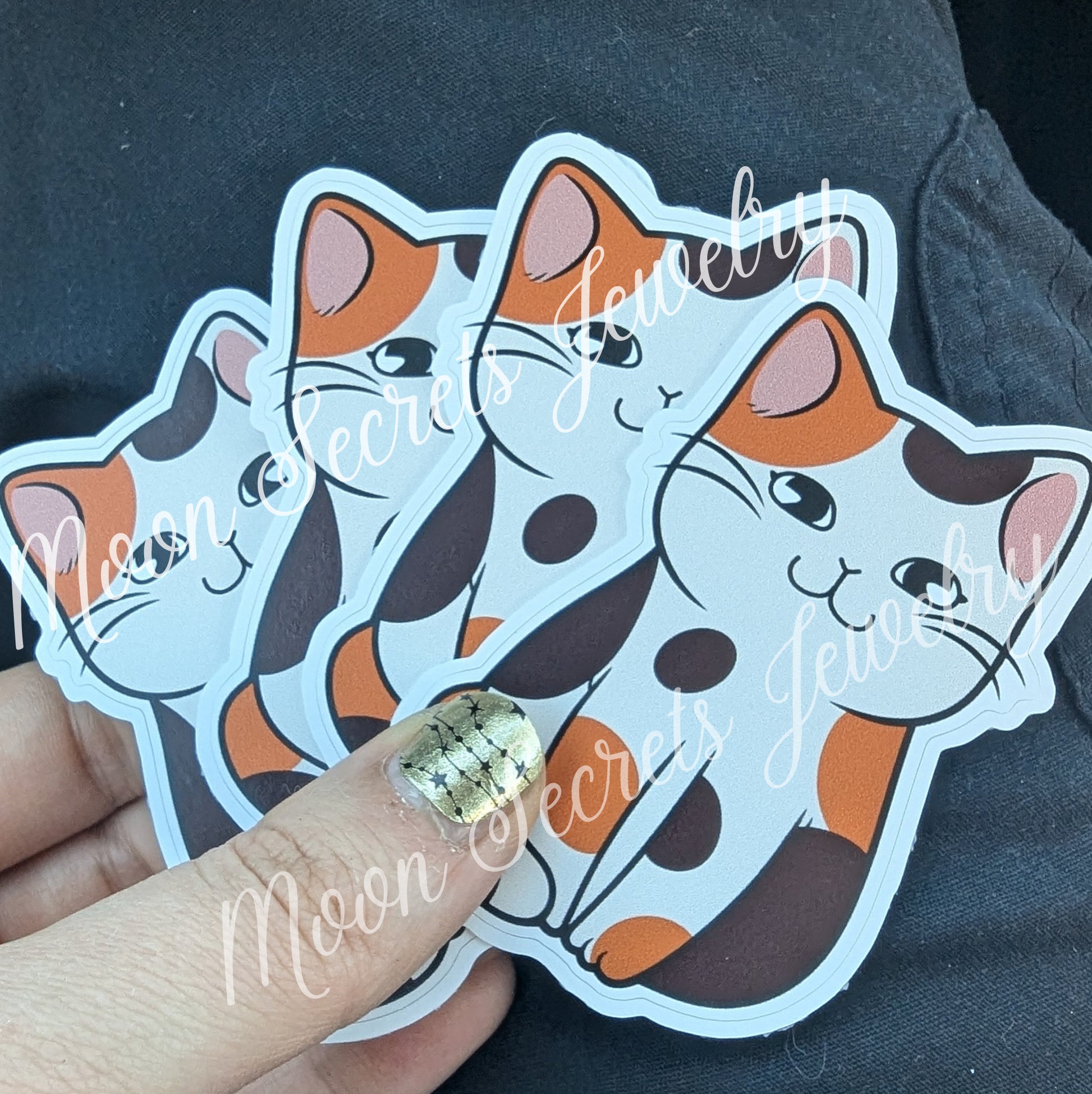 Calico Cat Sticker - water bottle sticker - laptop stickers - big cat sticker - kids sticker - collectors sticker - orange and black cat