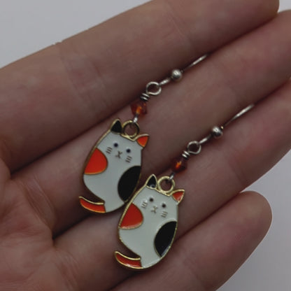 Calico Kitty Earrings