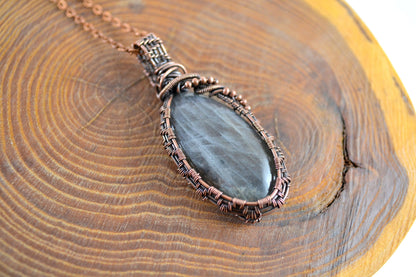 Labradorite Serene Spirit Pendant - copper wire wrapped