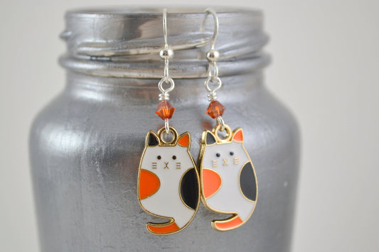 Calico Kitty Earrings