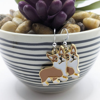 Corgi Dog Earrings - dog lover gift jewelry
